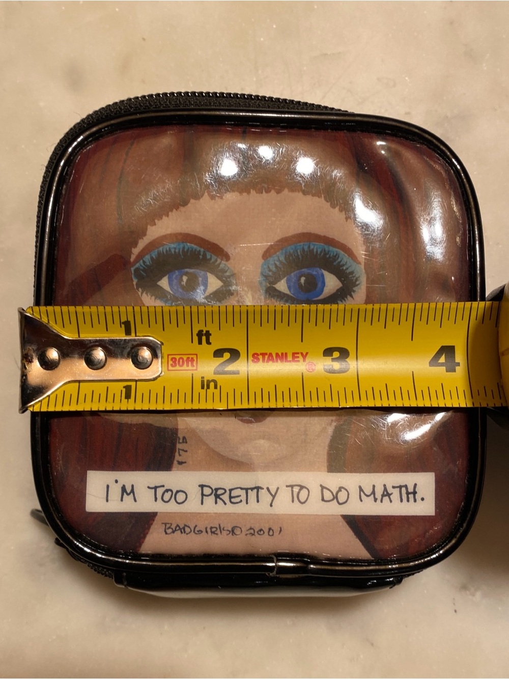 Vintage 2001 Lolly Lu Y2K Mini Cosmetic Case “I’m Too Pretty to Do Math” - Picture 5 of 10